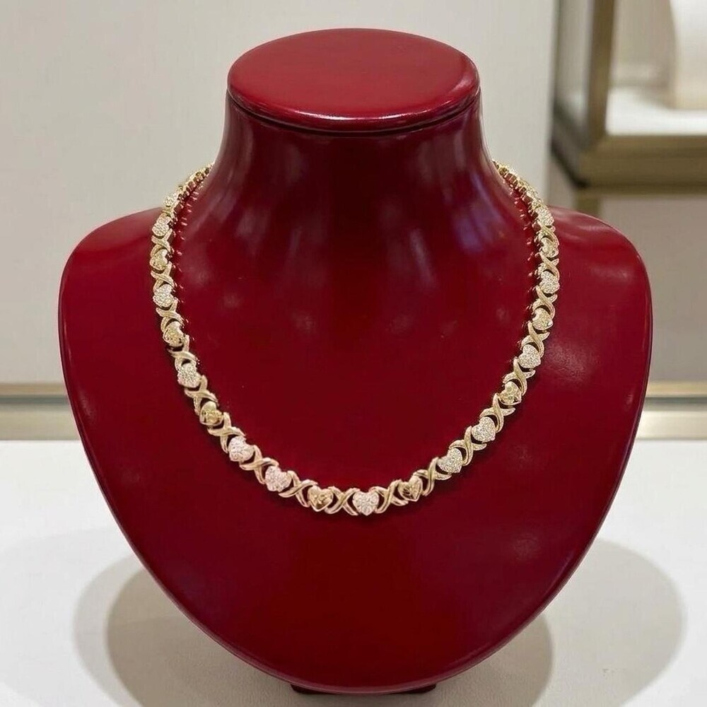 Xo Heart Link Necklace 16 C 692 - Picture 2 of 5